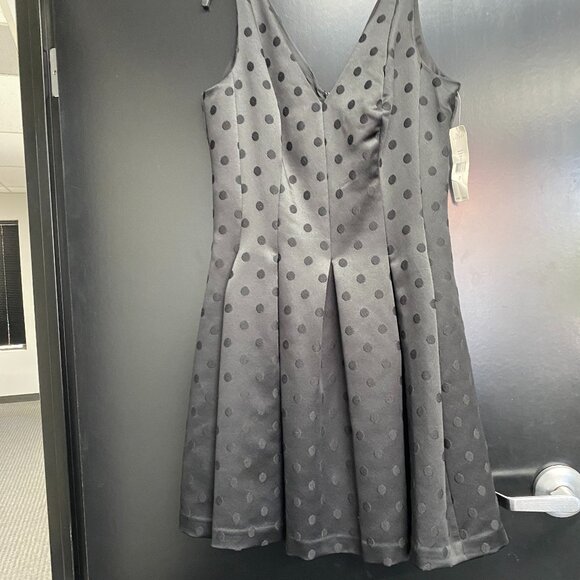 New Ralph Lauren Polka Dot Sleeveless Black Dress size 12 - Picture 1 of 6